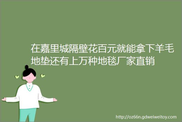 在嘉里城隔壁花百元就能拿下羊毛地垫还有上万种地毯厂家直销