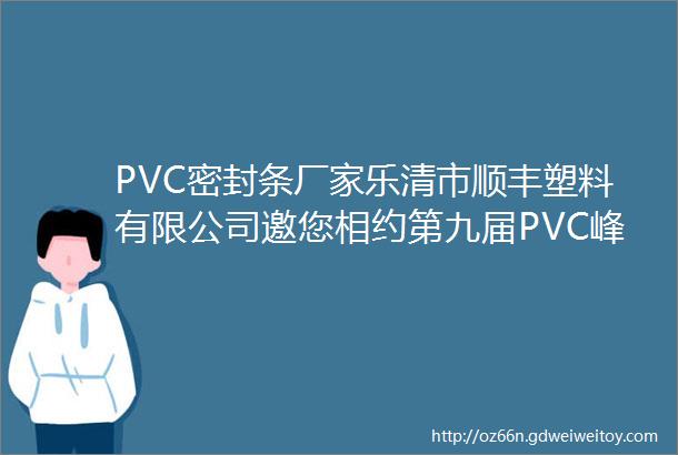PVC密封条厂家乐清市顺丰塑料有限公司邀您相约第九届PVC峰会2024年5月2628日